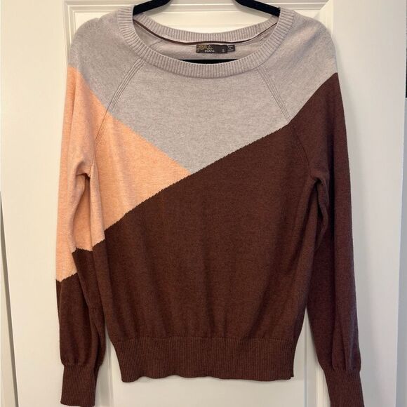 PRANA Long Sleeve Havaar Sweater Brown Pink Gray Women’s Size Small - Picture 3 of 7